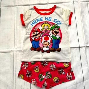 Super Mario Girls Size Medium 7/8 Shorts Pajama Set